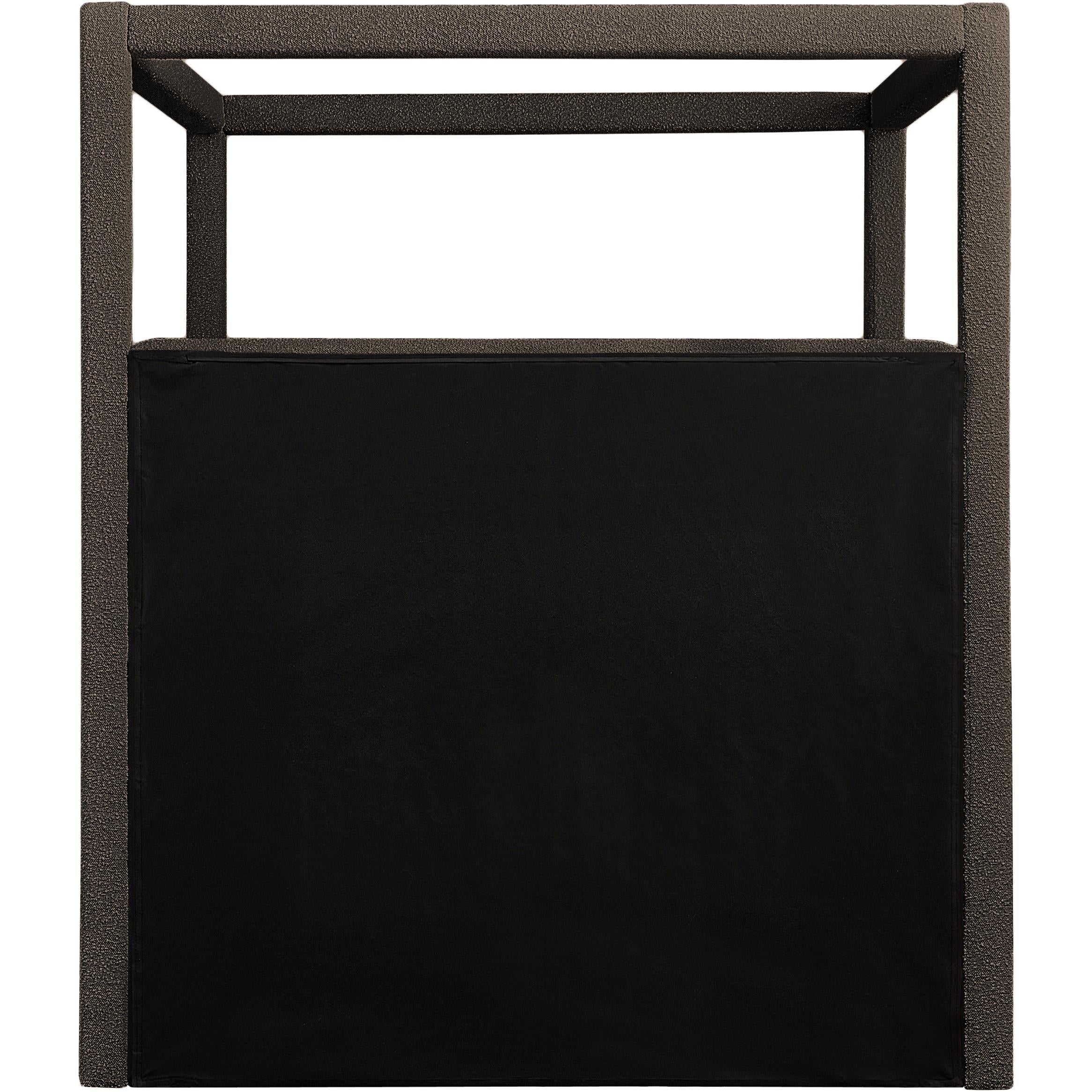 Meridian Eden Brown Boucle Fabric Queen Bed (3 Boxes)