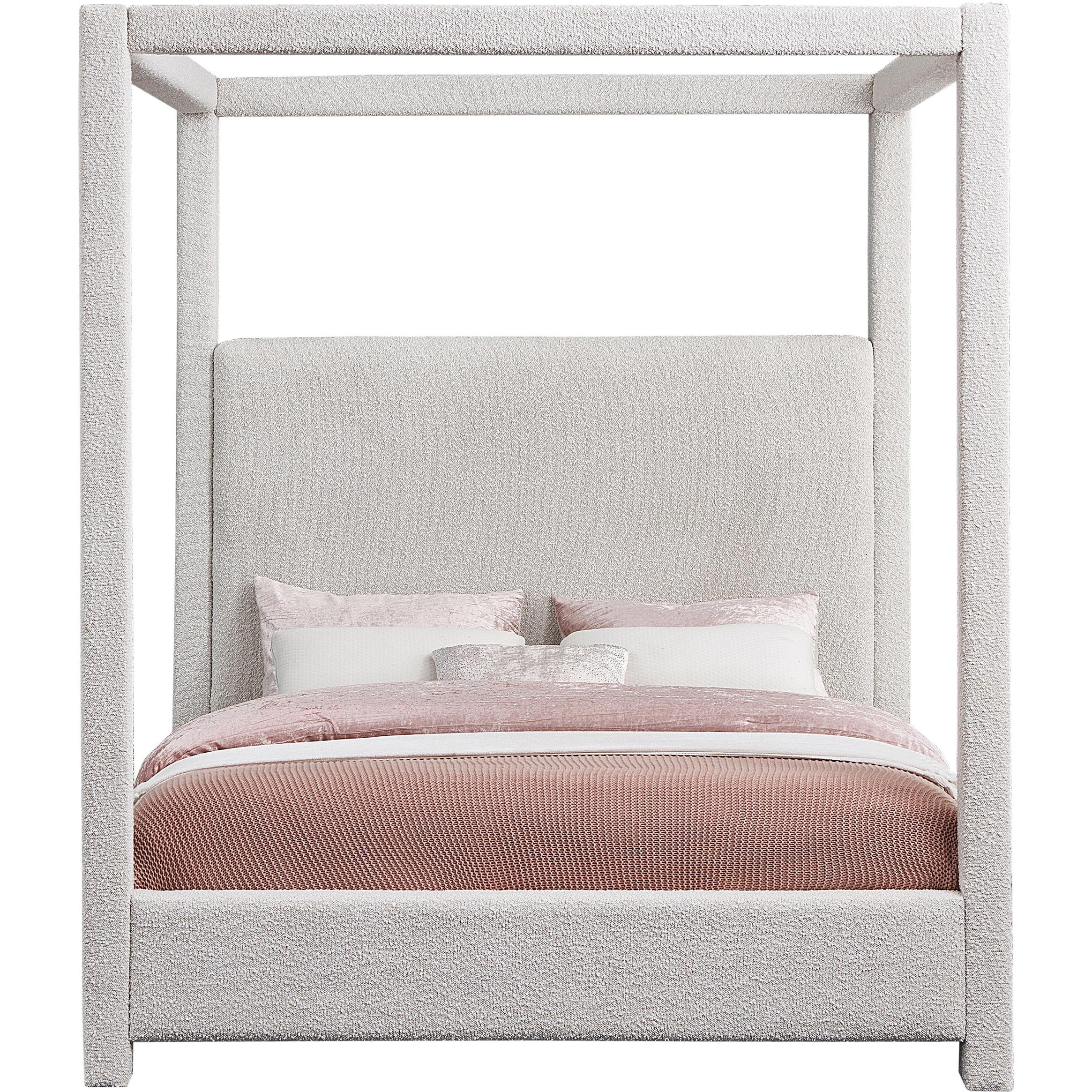 Meridian Eden Cream Boucle Fabric King Bed (3 Boxes)