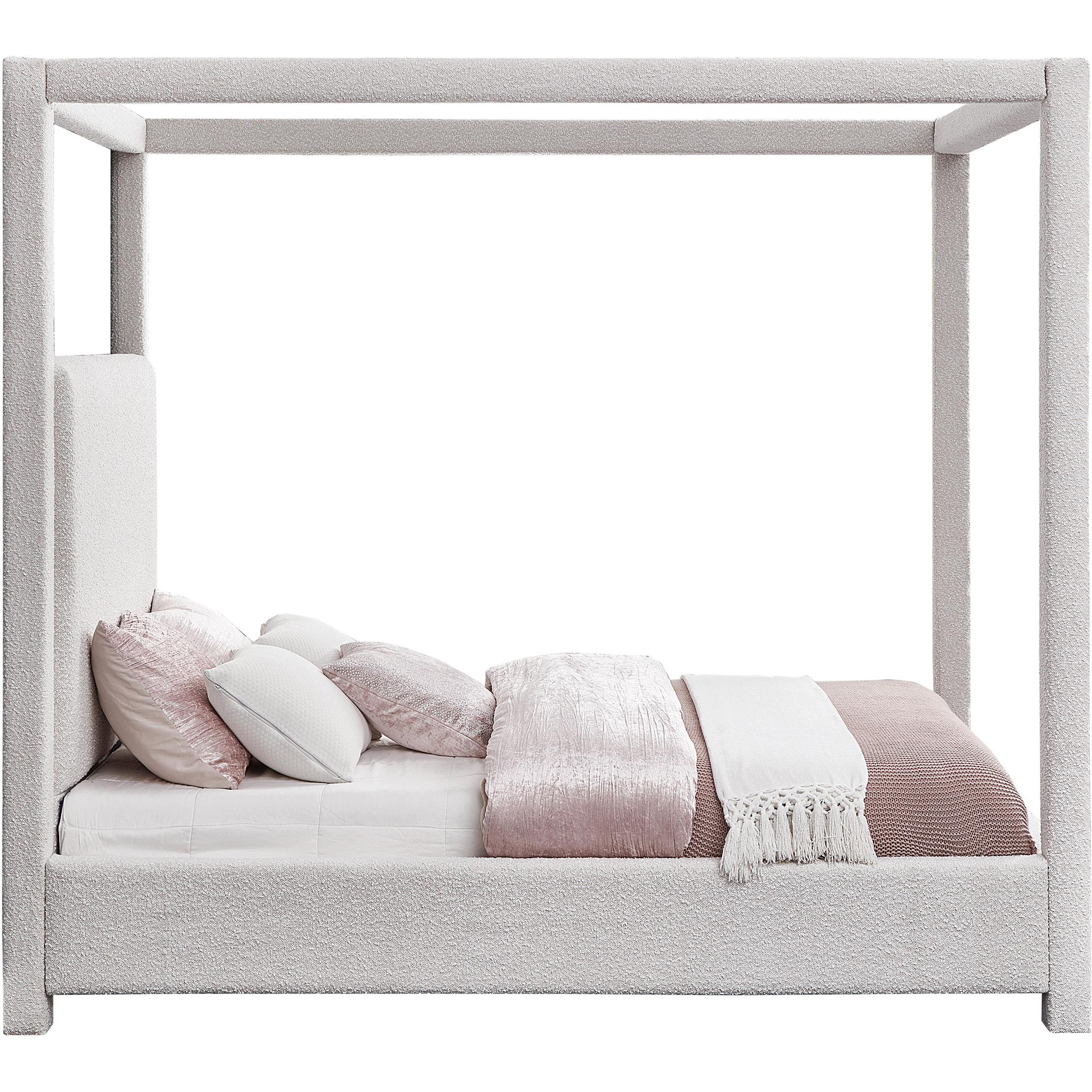 Meridian Eden Cream Boucle Fabric King Bed (3 Boxes)