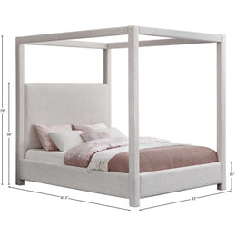 Meridian Eden Cream Boucle Fabric King Bed (3 Boxes)