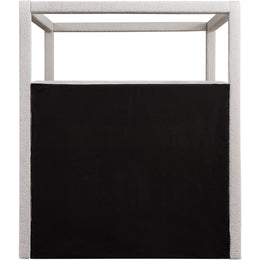 Meridian Eden Cream Boucle Fabric Queen Bed (3 Boxes)