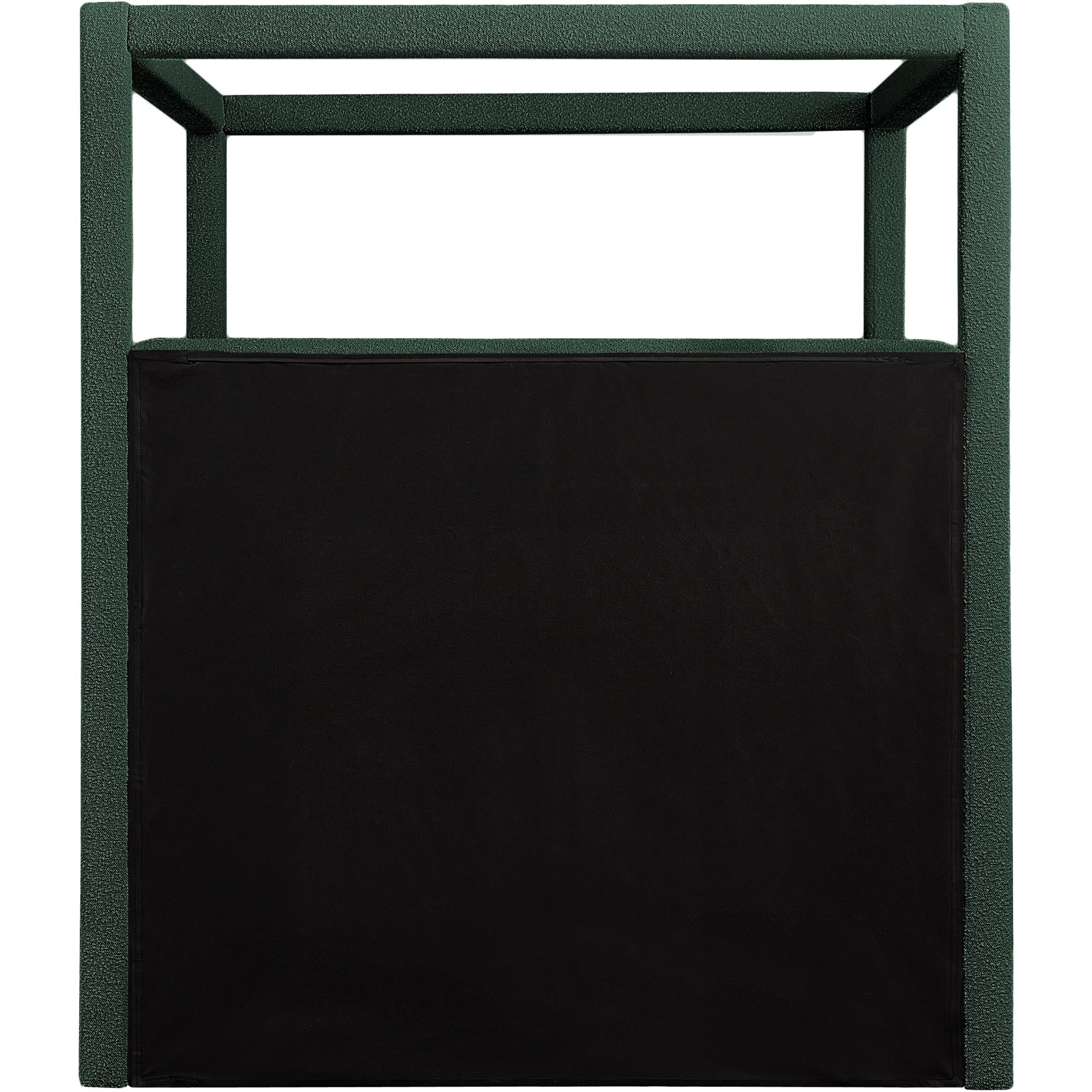 Meridian Eden Green Boucle Fabric King Bed (3 Boxes)