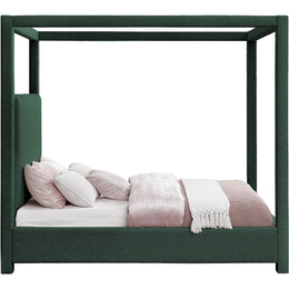Meridian Eden Green Boucle Fabric Queen Bed (3 Boxes)