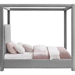 Meridian Eden Grey Boucle Fabric Queen Bed (3 Boxes)