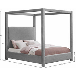 Meridian Eden Grey Boucle Fabric Queen Bed (3 Boxes)