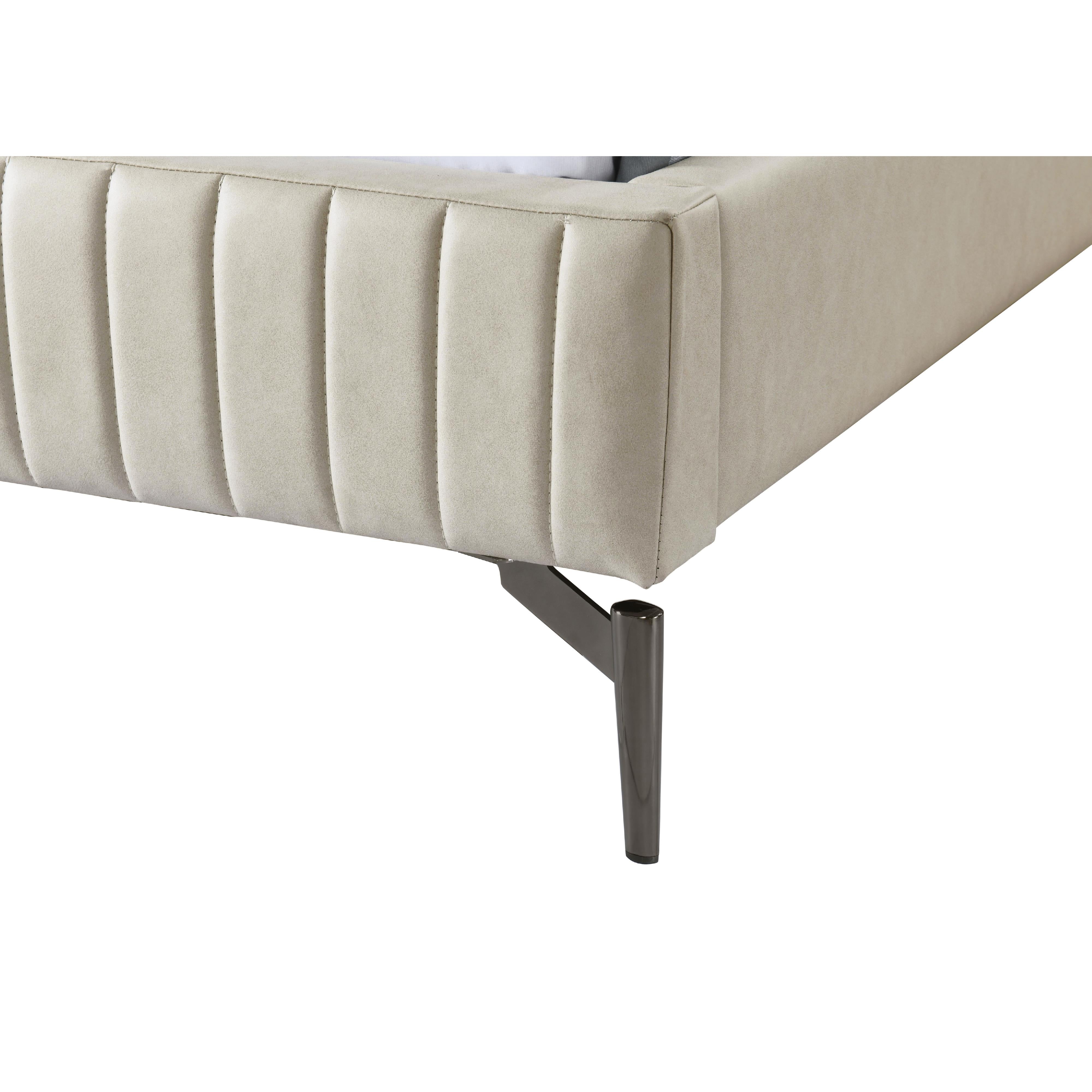 Meridian Gallo Beige Vegan Leather Full Bed