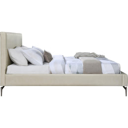 Meridian Gallo Beige Vegan Leather King Bed