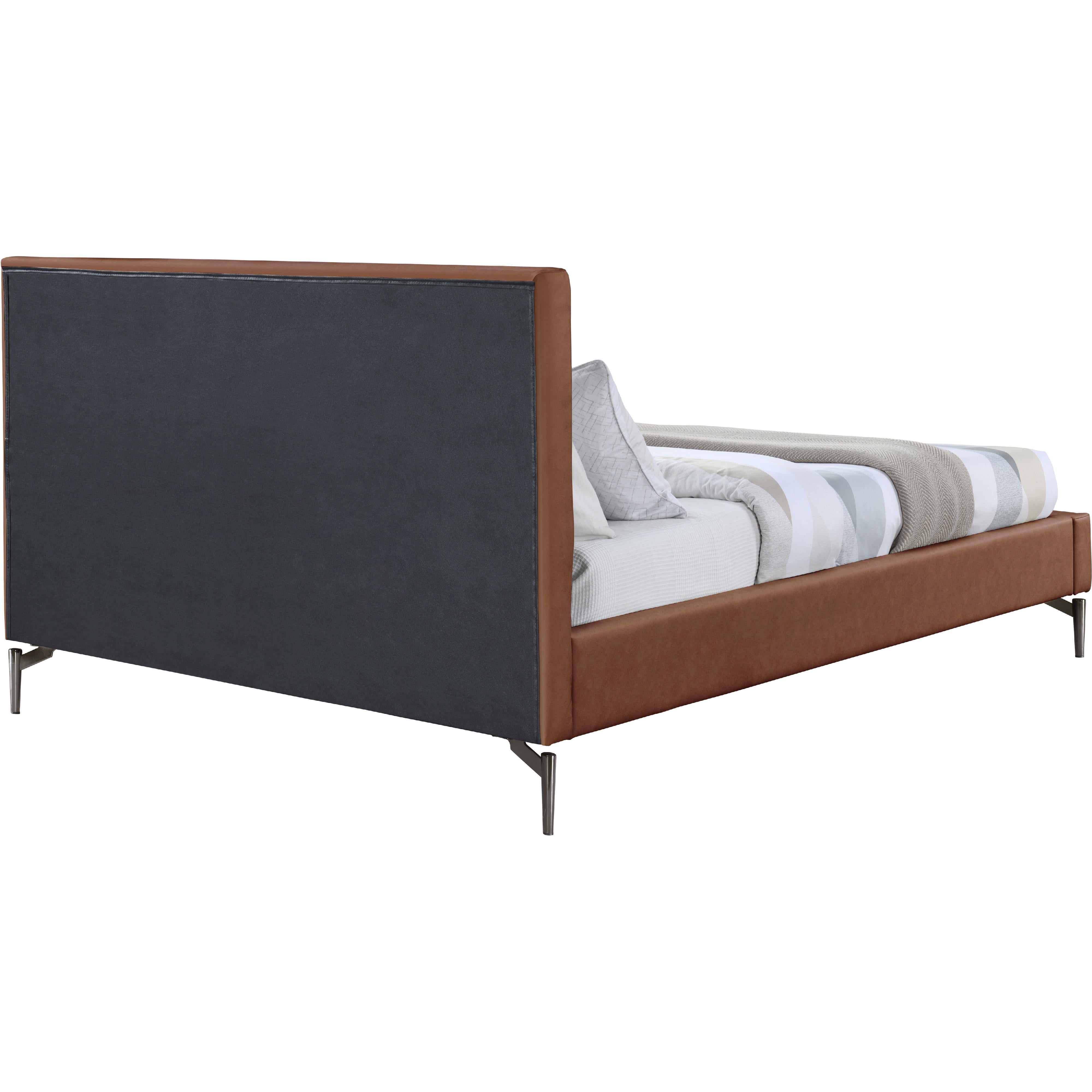 Meridian Gallo Cognac Vegan Leather Full Bed