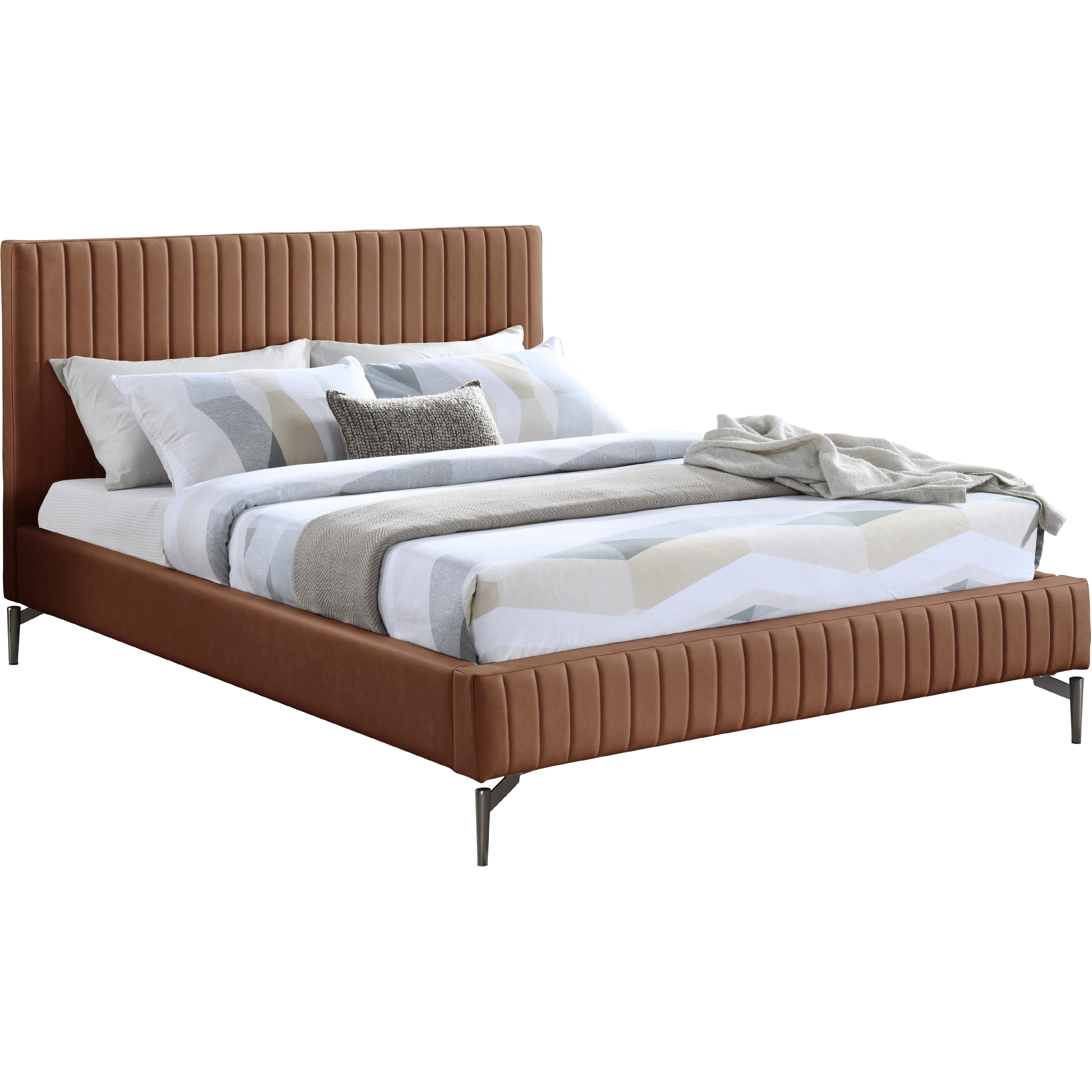 Meridian Gallo Cognac Vegan Leather Full Bed