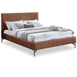 Meridian Gallo Cognac Vegan Leather King Bed