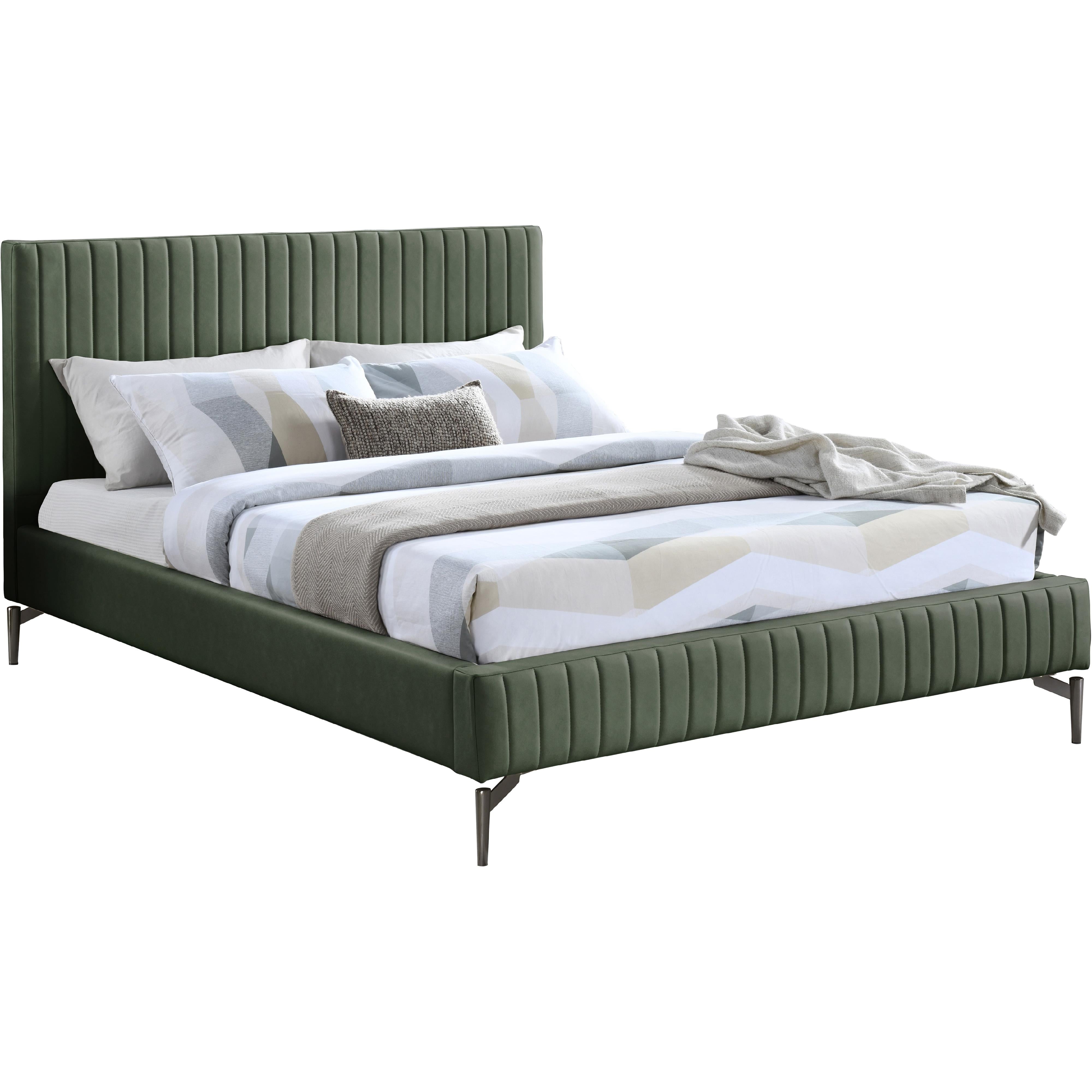 Meridian Gallo Green Vegan Leather Full Bed