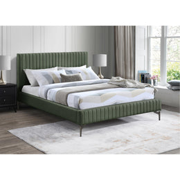 Meridian Gallo Green Vegan Leather King Bed