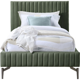 Meridian Gallo Green Vegan Leather Twin Bed