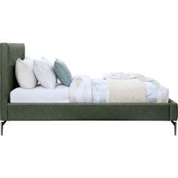 Meridian Gallo Green Vegan Leather Twin Bed
