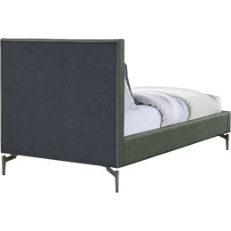 Meridian Gallo Green Vegan Leather Twin Bed