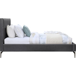 Meridian Gallo Dark Grey Vegan Leather Twin Bed