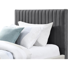 Meridian Gallo Dark Grey Vegan Leather Twin Bed