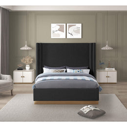 Meridian Halton Black Boucle Fabric King Bed (3 Boxes)