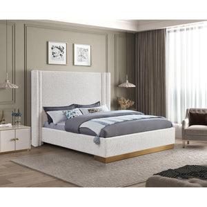 Meridian Halton Cream Boucle Fabric King Bed (3 Boxes)