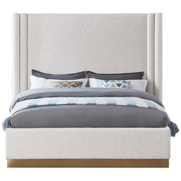 Meridian Halton Cream Boucle Fabric King Bed (3 Boxes)
