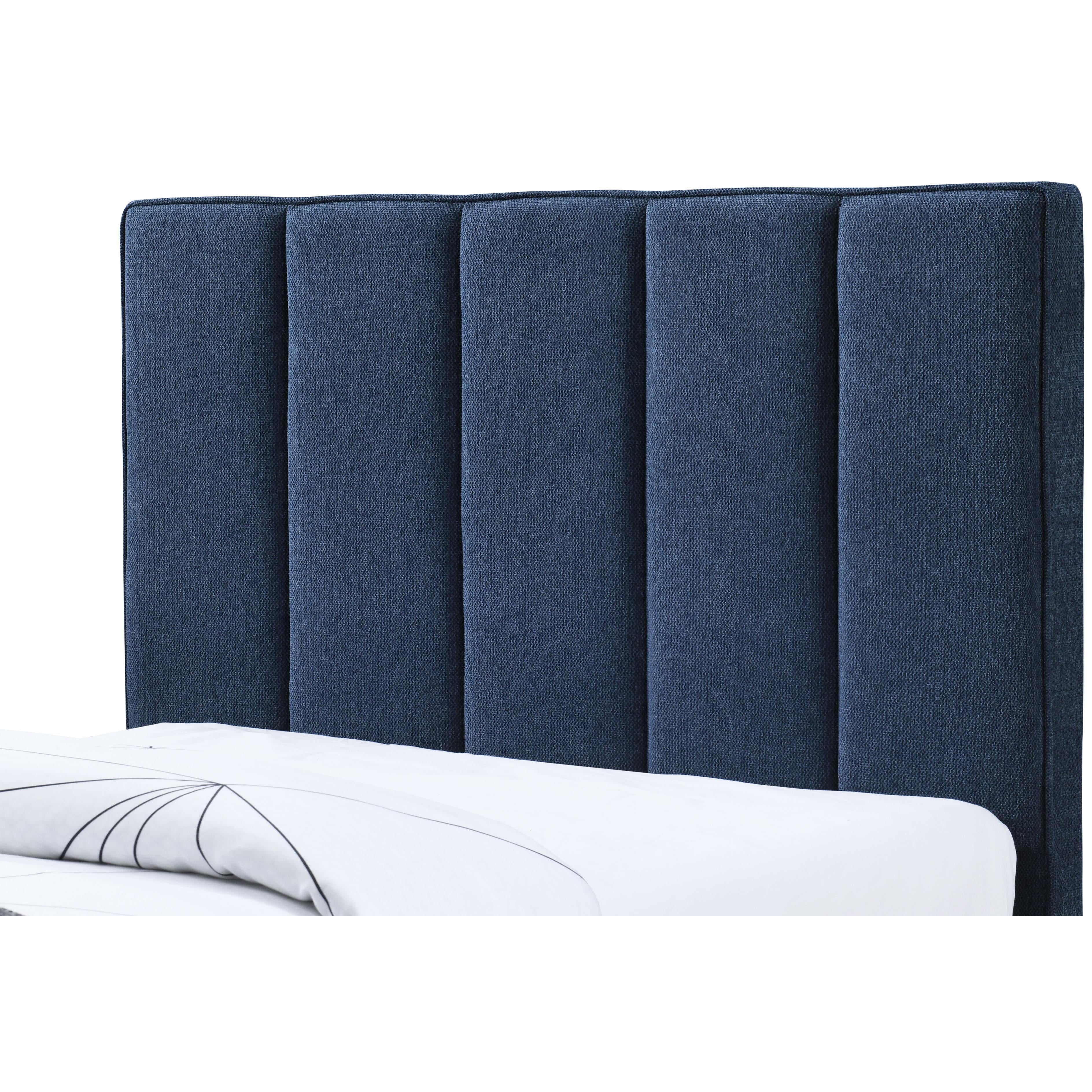 Meridian Harper Navy Linen Textured Fabric Twin Trundle Bed