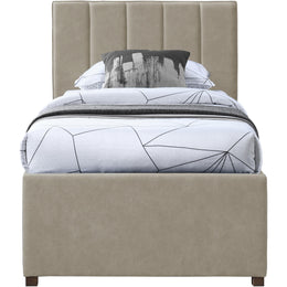 Meridian Hudson Beige Vegan Leather Twin Trundle Bed
