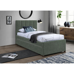 Meridian Hudson Green Vegan Leather Twin Trundle Bed