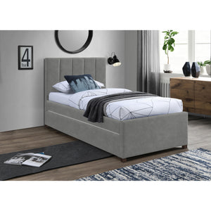 Meridian Hudson Grey Vegan Leather Twin Trundle Bed
