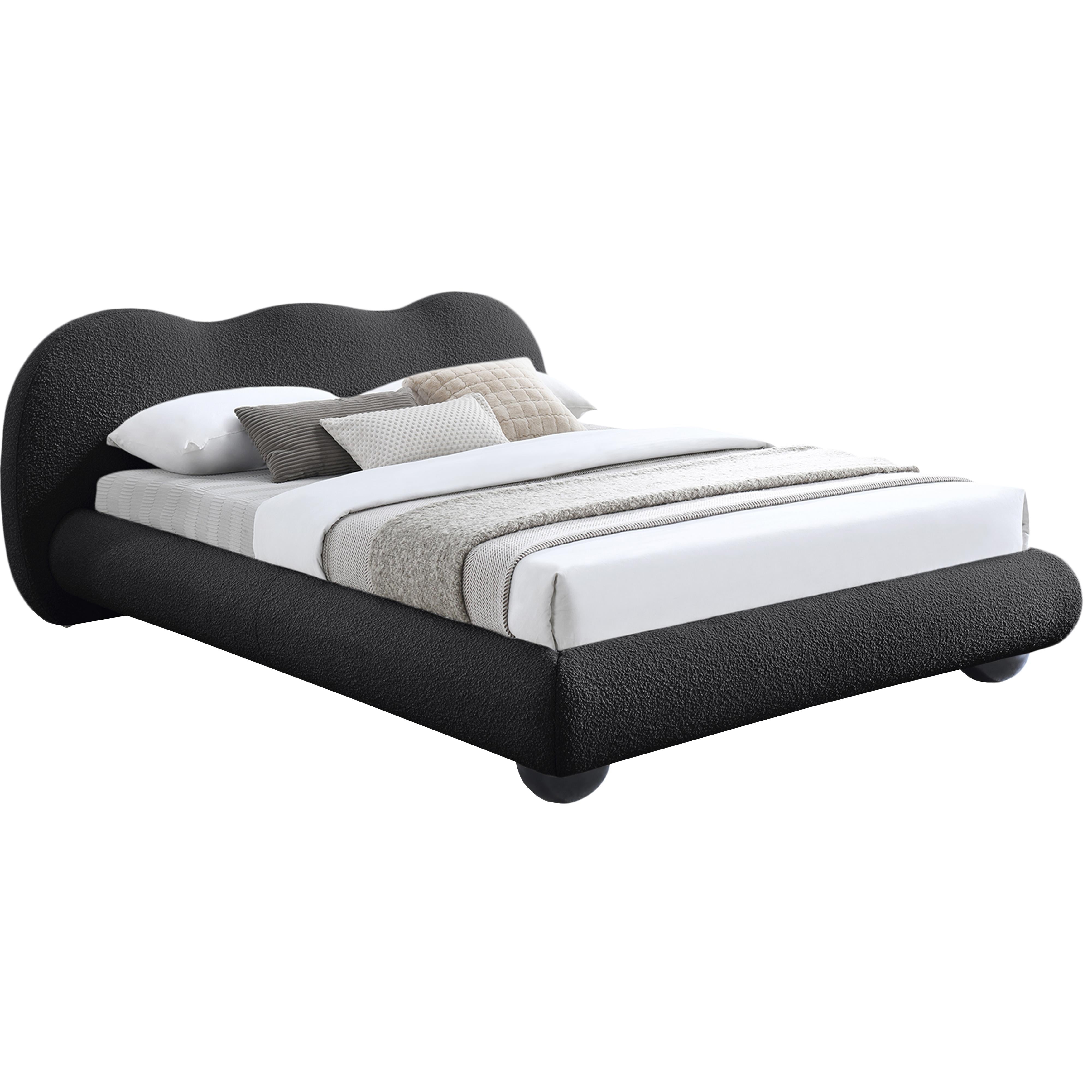 Meridian Hyde Black Boucle Fabric Full Bed (3 Boxes)