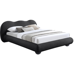 Meridian Hyde Black Boucle Fabric King Bed (3 Boxes)