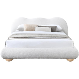 Meridian Hyde Cream Boucle Fabric King Bed (3 Boxes)