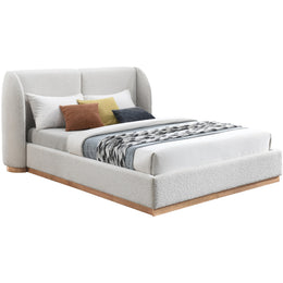 Meridian Jardin Cream Boucle Fabric King Bed (3 Boxes)