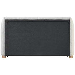 Meridian Jardin Cream Boucle Fabric Queen Bed (3 Boxes)