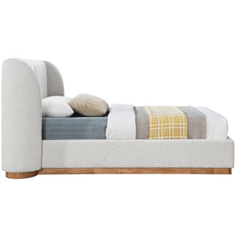 Meridian Jardin Cream Boucle Fabric Twin Bed (3 Boxes)