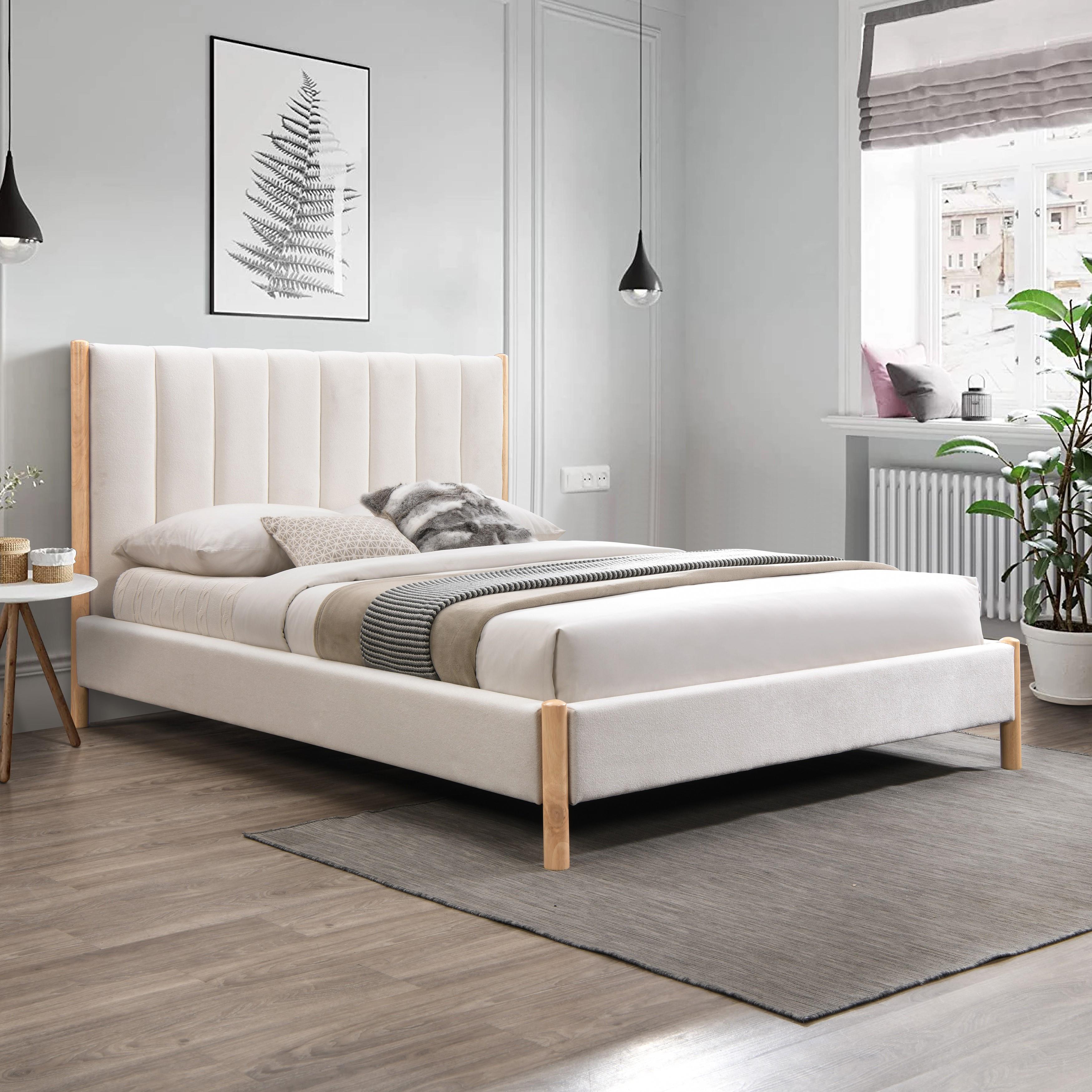 Meridian Kona Cream Polyester Fabric King Bed