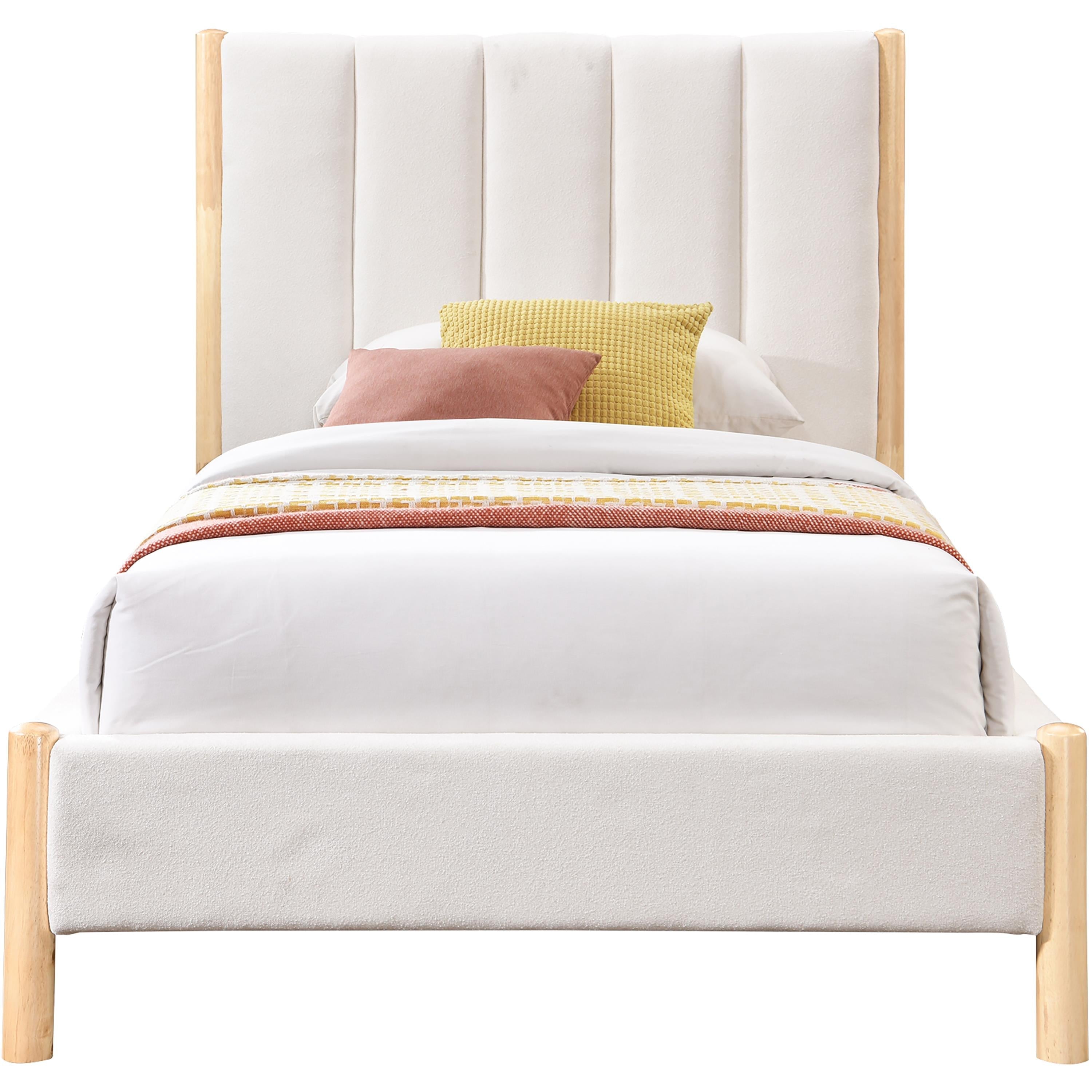Meridian Kona Cream Polyester Fabric Twin Bed