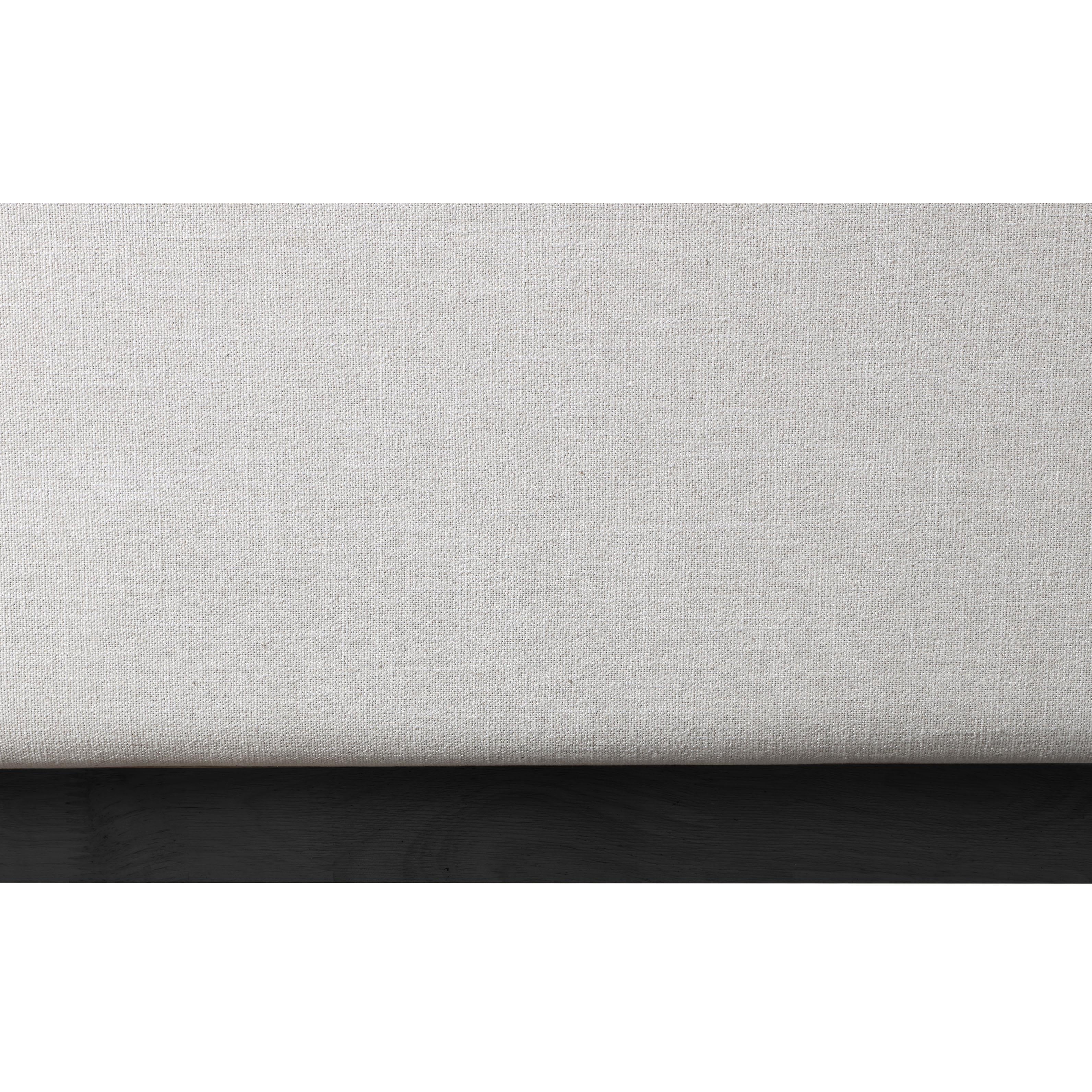 Meridian Logan Beige Linen Textured Fabric Full Bed