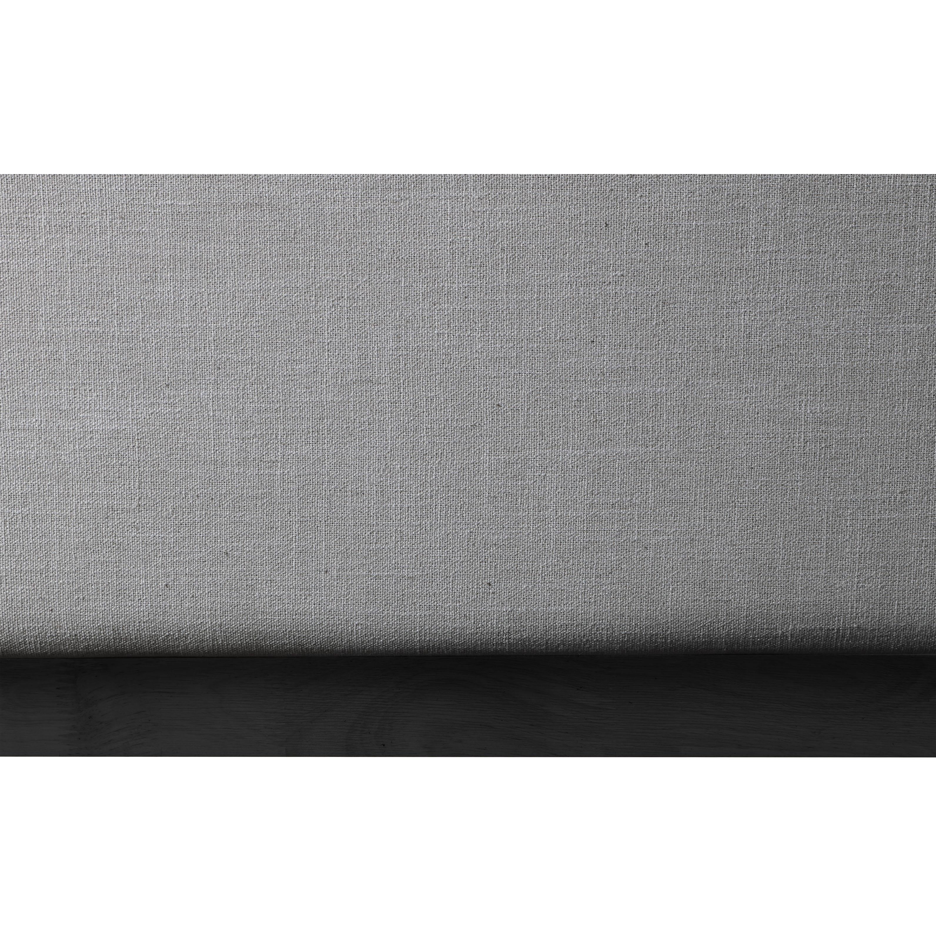 Meridian Logan Grey Linen Textured Fabric Queen Bed