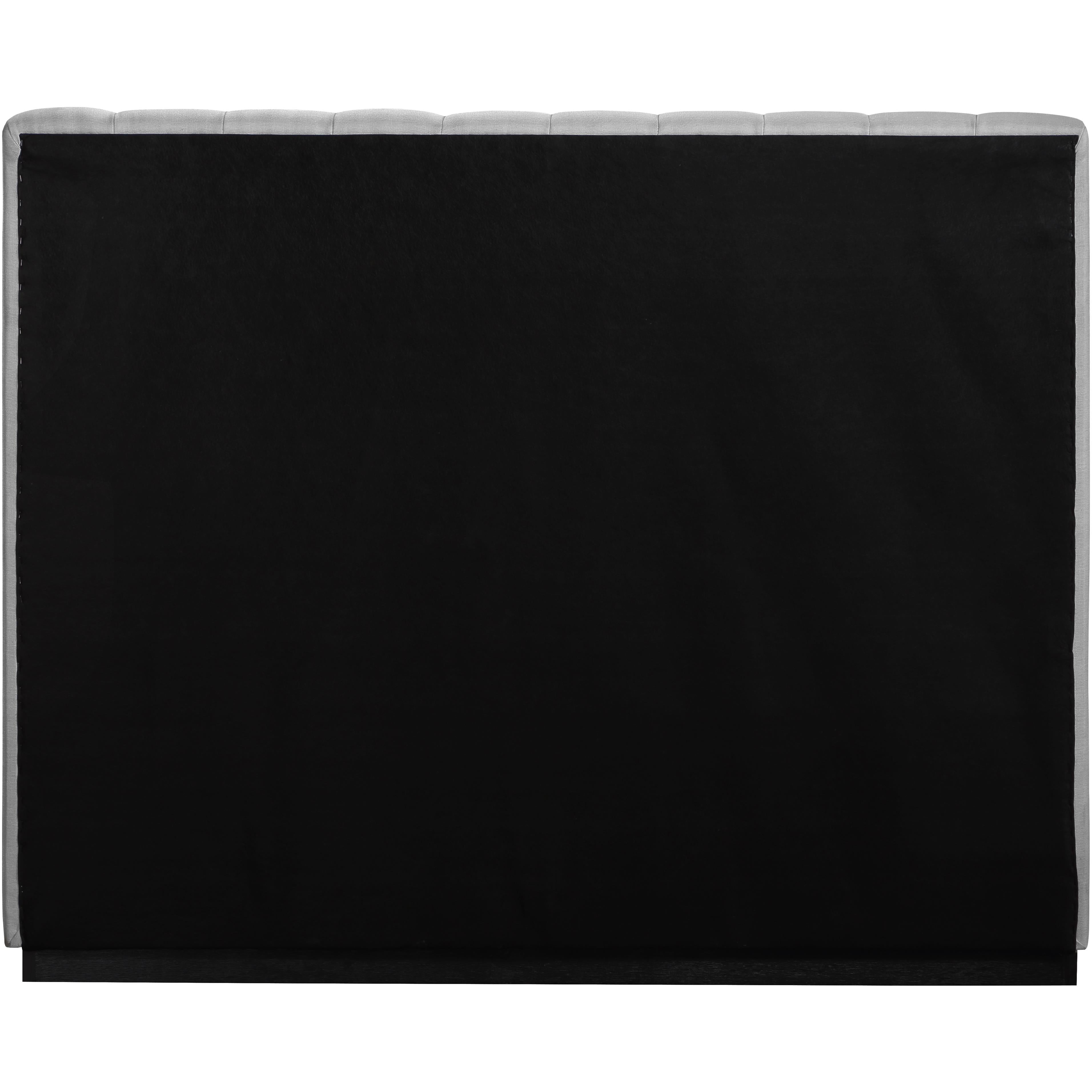 Meridian Lucia Grey Linen Textured Fabric Full Bed