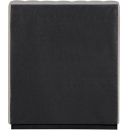 Meridian Lucia Grey Linen Textured Fabric Twin Bed