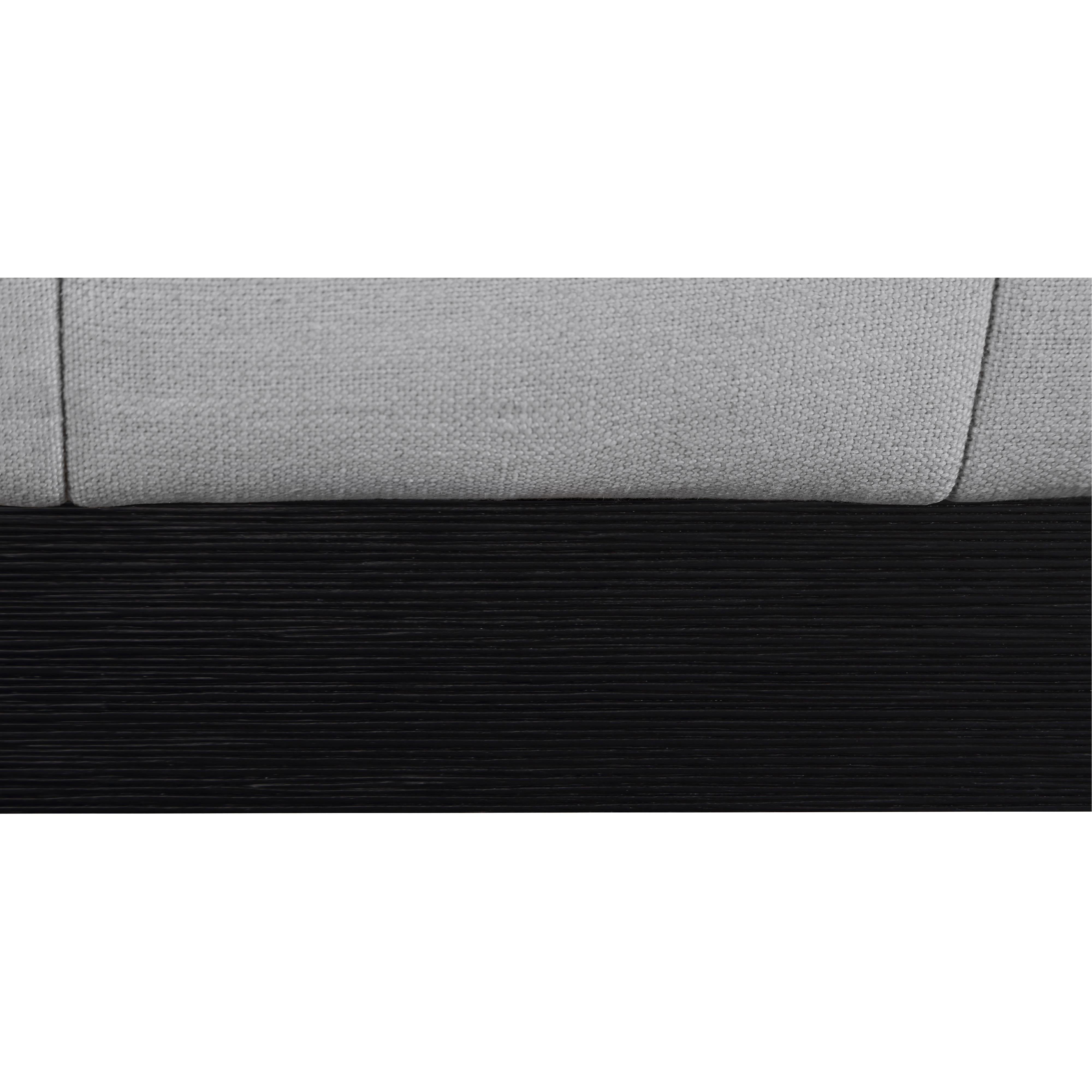 Meridian Lucia Grey Linen Textured Fabric Twin Bed