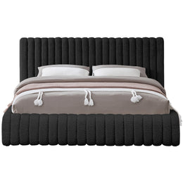 Meridian Nash Black Boucle Fabric King Bed