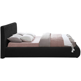 Meridian Nash Black Boucle Fabric Queen Bed
