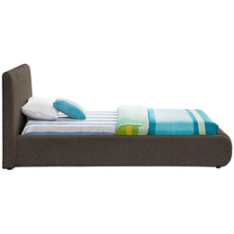 Meridian Nash Brown Boucle Fabric Twin Bed