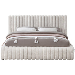 Meridian Nash Cream Boucle Fabric King Bed