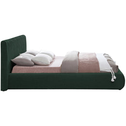 Meridian Nash Green Boucle Fabric Full Bed