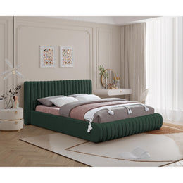 Meridian Nash Green Boucle Fabric King Bed