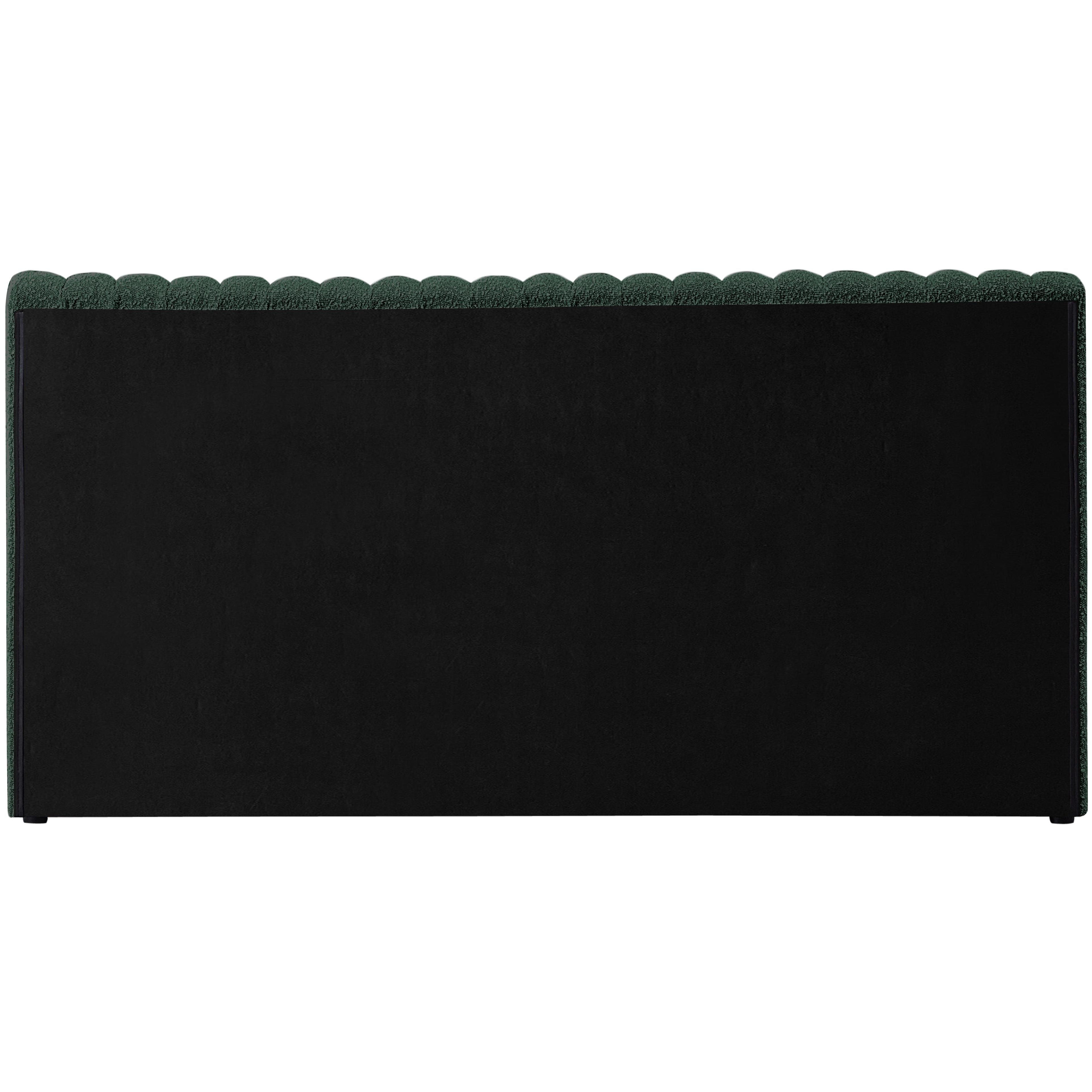Meridian Nash Green Boucle Fabric King Bed