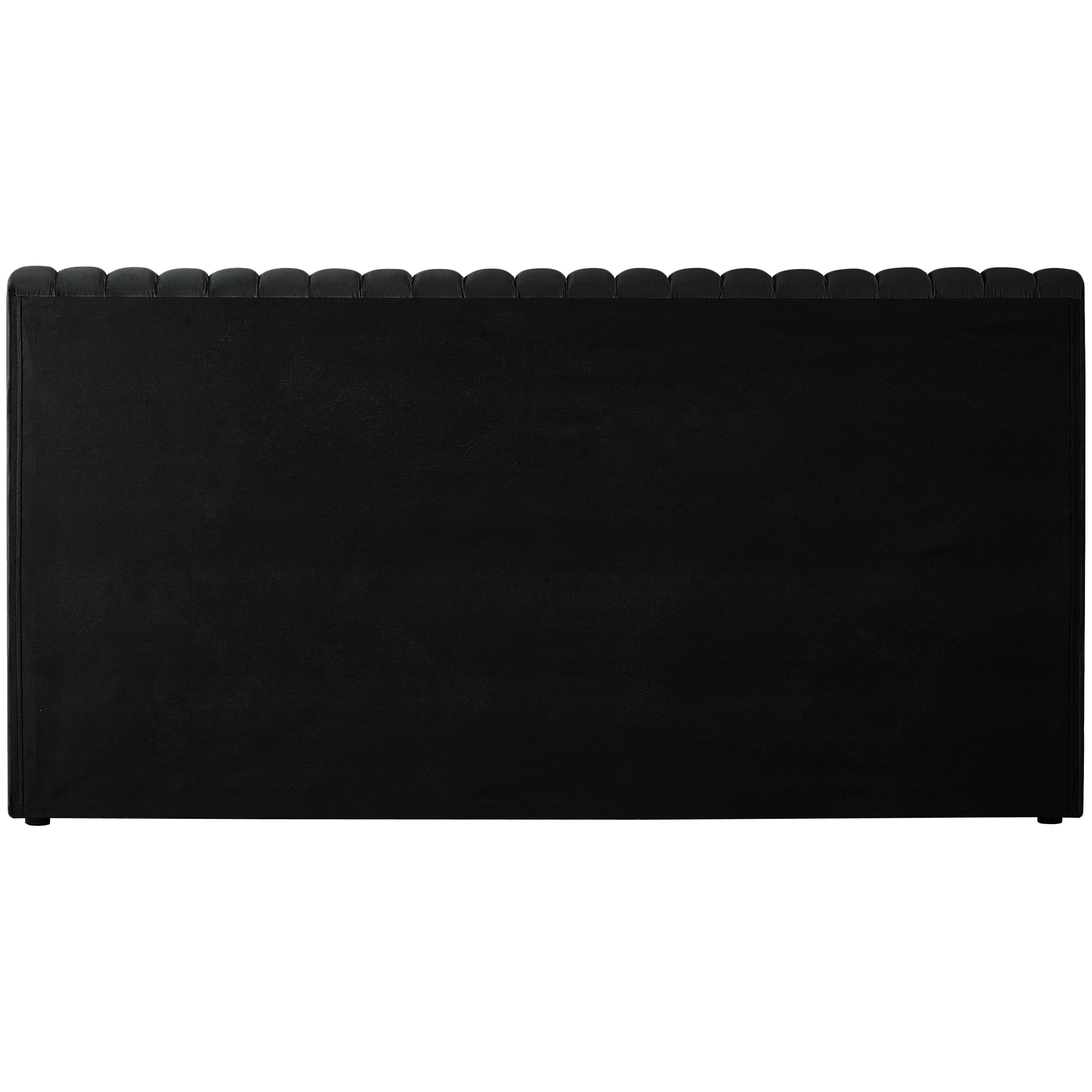 Meridian Nico Black Velvet Full Bed