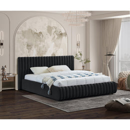 Meridian Nico Black Velvet King Bed